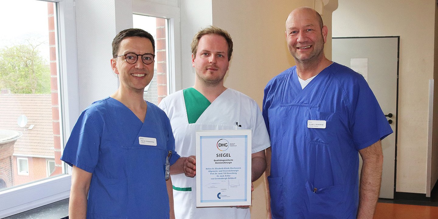 Seal of quality for hernia surgery at Helios St. Elisabeth Hospital Oberhausen